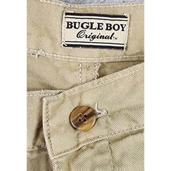 Bugle Boy Original Shorts Mens 40 Beige Khaki Pleated Vintage Casual Preppy Dad - Picture 3 of 11
